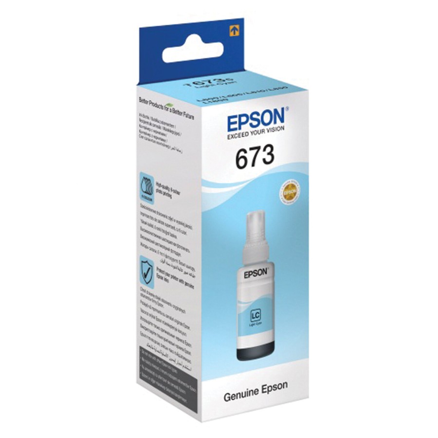 Чернила EPSON (C13T67354A/598) для СНПЧ Epson L800/L805/L810/L850/L1800, светло-голубые, оригинальные
