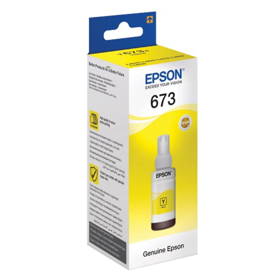 Чернила EPSON (C13T67344A/498) для СНПЧ Epson L800/L805/L810/L850/L1800, желтые, оригинальные