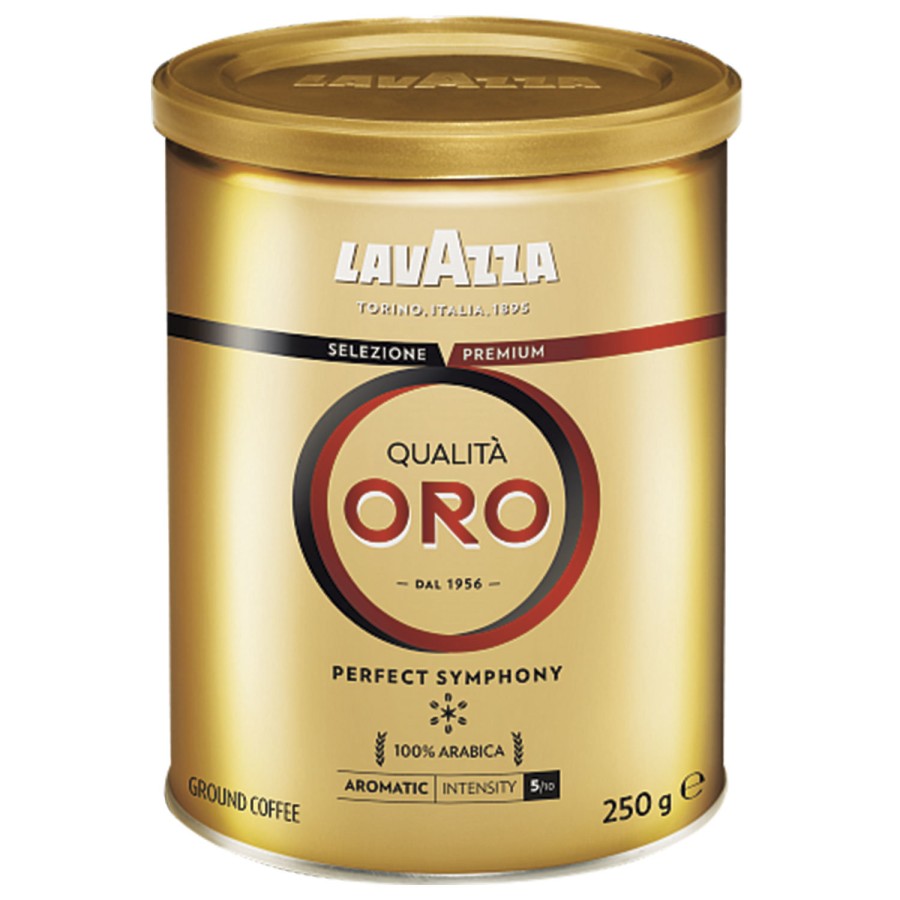 Кофе молотый LAVAZZA "Qualita Oro", арабика 100%, 250 г, жестяная банка, 2058