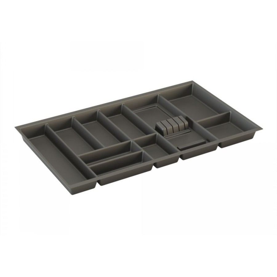 Лоток BASIC Soft-Touch для столовых приборов, фасад 900 мм, для Blum Tandembox 500 (819х473 мм), вставка для ножей, орион серый