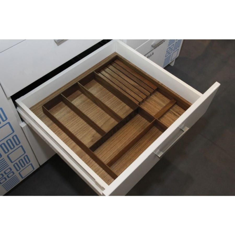 Деревянный лоток WoodLine для столовых приборов в ящик Blum Tandembox на ширину фасада 600 мм, орех