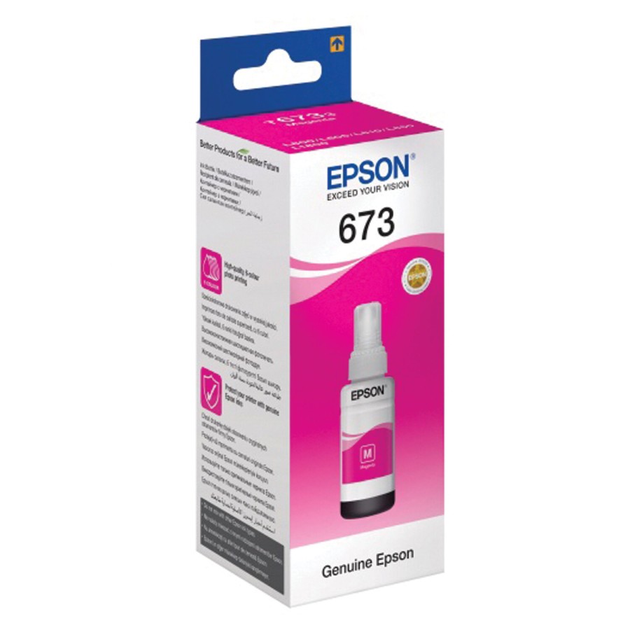Чернила EPSON (C13T67334A/398) для СНПЧ Epson L800/L805/L810/L850/L1800, пурпурные, оригинальные