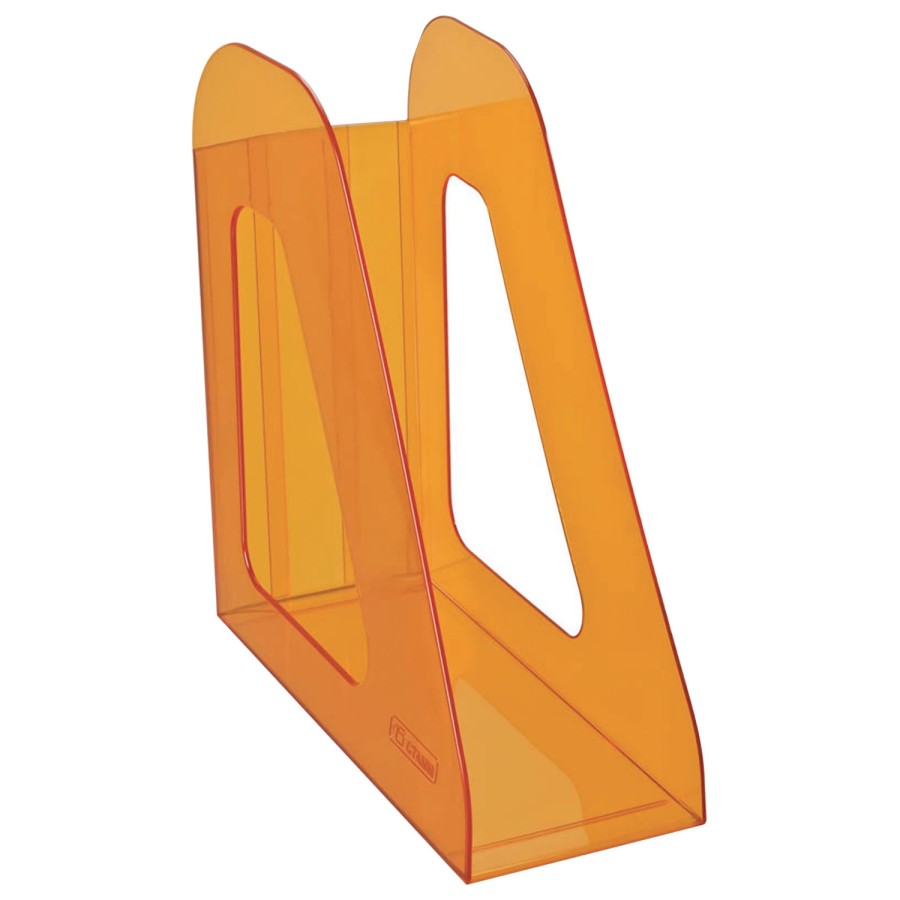 Лоток вертикальный для бумаг СТАММ "Фаворит" (233х240 мм), ширина 90 мм, тонированный оранжевый, ЛТ716