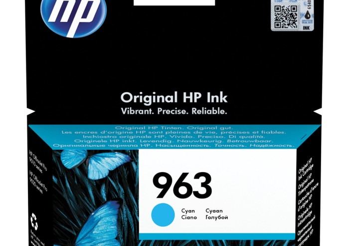 Картридж струйный HP (3JA23AE) для HP OfficeJet Pro 9010/9013/9020/9023, №963 голубой, ресурс 700 страниц