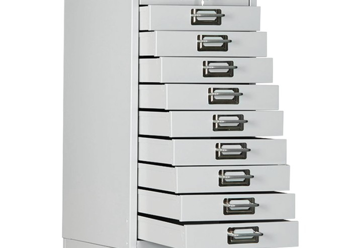 Шкаф металлический для документов ПРАКТИК "MDC-A4/650/10", 10 ящиков, 650х277х405 мм, собранный