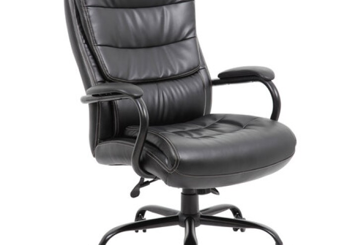 Кресло офисное BRABIX PREMIUM "Heavy Duty HD-004", НАГРУЗКА до 200 кг, экокожа, черное, 531942
