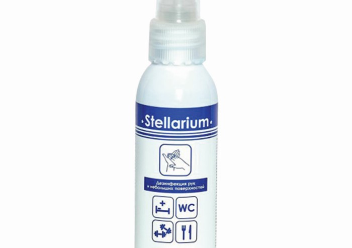 Антисептик для рук и поверхностей спиртосодержащий (75%) с распылителем 100мл STELLARIUM (Стеллариум), дезинфицирующий, жидкость, 100-СТ