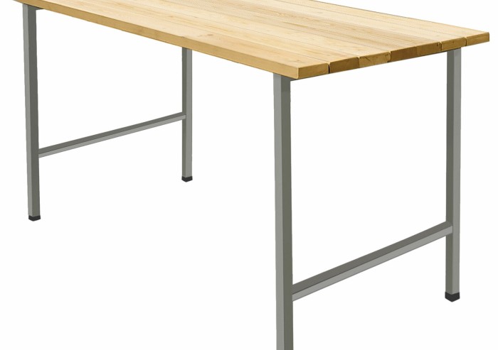 Стол обеденный на металлокаркасе НАДЕЖДА "Д-261С", 1300х625х760 мм, серый каркас, дерево