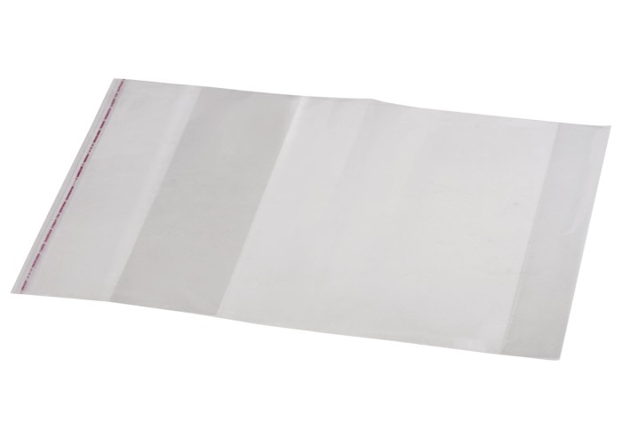 Обложка ПП для тетради и дневника, универсальная, прозрачная, клейкий край, 80 мкм, 215х400 мм, 16.14