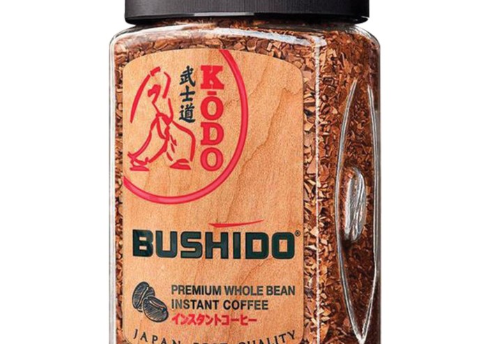 Кофе молотый в растворимом BUSHIDO "Kodo", сублимированный, 95 г, 100% арабика, стеклянная банка, BU09509001