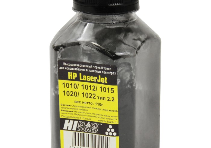 Тонер HI-BLACK для HP LJ 1010/1012/1015/1020, фасовка 110 г, 980362006