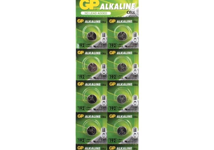 Батарейка GP Alkaline 192 (G3, LR41), алкалиновая, 1 шт., в блистере (отрывной блок), 192-2CY, 4891199015533