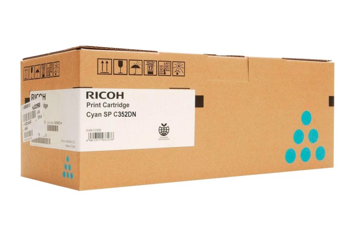 Тонер-картридж RICOH (407384) Ricoh SP C352DN, голубой, ресурс 7000 стр., оригинальный
