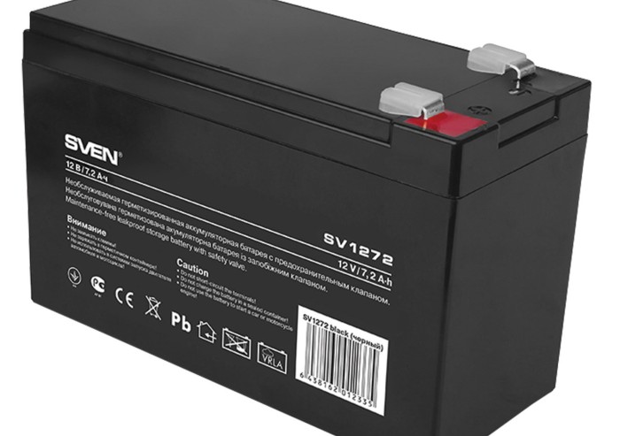 Аккумуляторная батарея для ИБП любых торговых марок, 12 В, 7,2 Ач, 151х65х98 мм, SVEN, SV-012335
