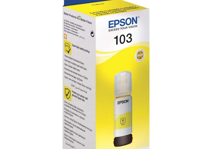 Чернила EPSON (C13T00S44A) для СНПЧ EPSON L3100/L3101/L3110/L3150/L3151/L1110, желтые, ОРИГИНАЛЬНЫЕ