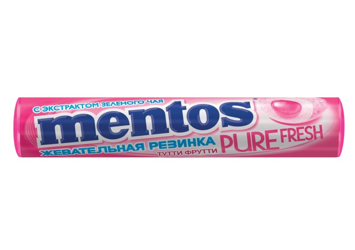 Жевательная резинка MENTOS Pure Fresh (Ментос) "Ролл Тутти-Фрутти", 15,5 г, 87546