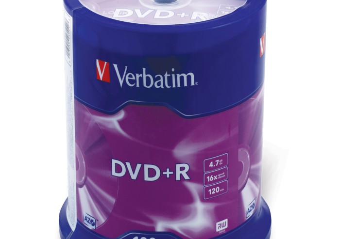 Диски DVD+R (плюс) VERBATIM 4,7 Gb 16x, КОМПЛЕКТ 100 шт., Cake Box, 43551