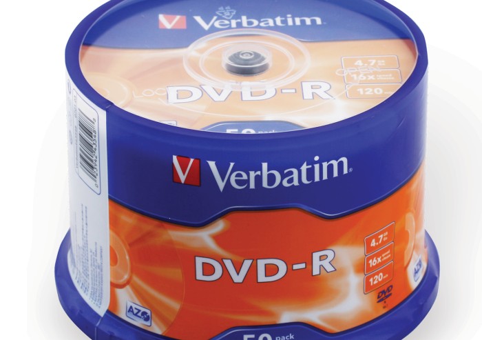 Диски DVD-R(минус) VERBATIM 4,7 Gb 16x, КОМПЛЕКТ 50 шт., Cake Box, 43548