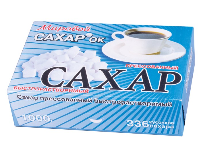 Сахар-рафинад 1кг (336 кусочков, размер 12х14х15 мм), картонная упаковка, 500286