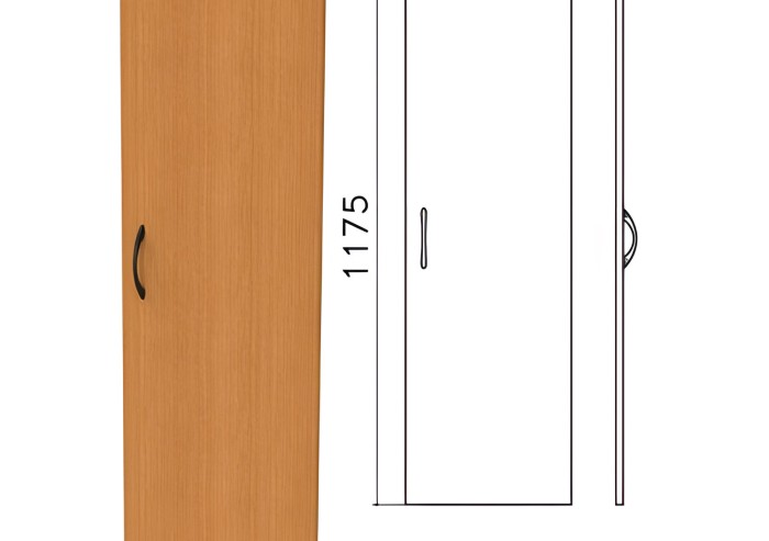 Дверь ЛДСП средняя "Фея", 365х16х1175 мм, цвет орех милан, ДФ12.5