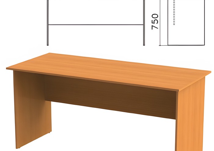 Стол письменный "Фея", 1600х700х750 мм, цвет орех милан, СФ01.5