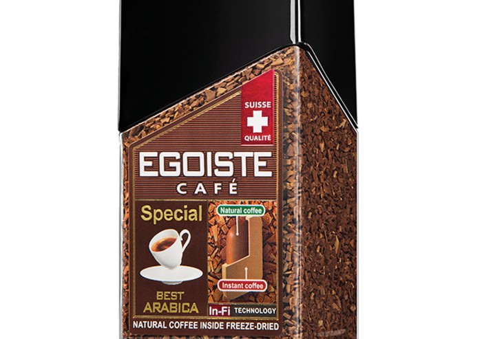 Кофе молотый в растворимом EGOISTE "Special", натуральный, 100 г, 100% арабика, стеклянная банка, 8606