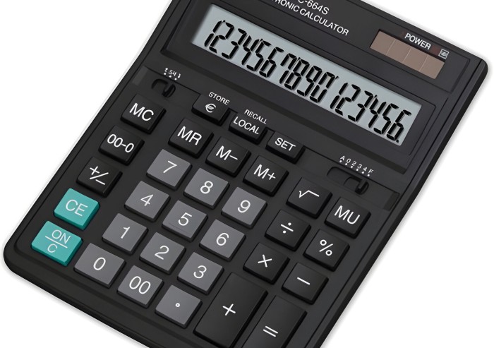 Калькулятор настольный CITIZEN SDC-664S (199x153 мм), 16 разрядов, двойное питание