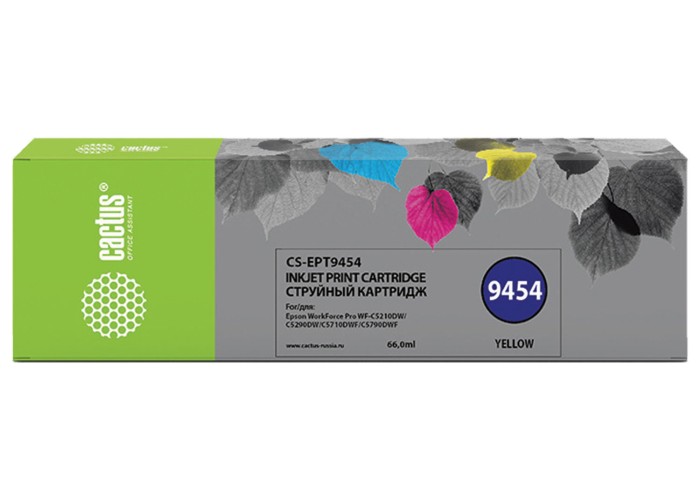 Картридж струйный CACTUS (CS-EPT9454) для Epson WF-C5290DW/WF-C5790DW, желтый