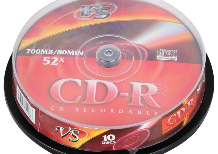 Диски CD-R VS 700 Mb 52x, КОМПЛЕКТ 10 шт., Cake Box, VSCDRCB1001