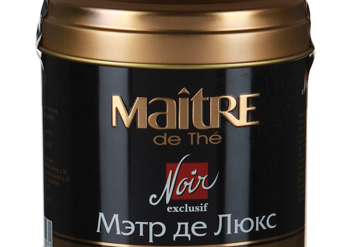 Чай MAITRE (Мэтр) "Мэтр де Люкс", черный, листовой, жестяная банка, 100 г, бар165р