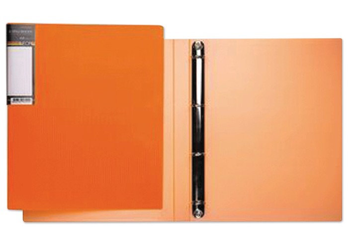 Папка на 4 кольцах HATBER HD, 25 мм, неоново-оранжевая, до 120 листов, 0,9 мм, 4AB4 02035, V160220
