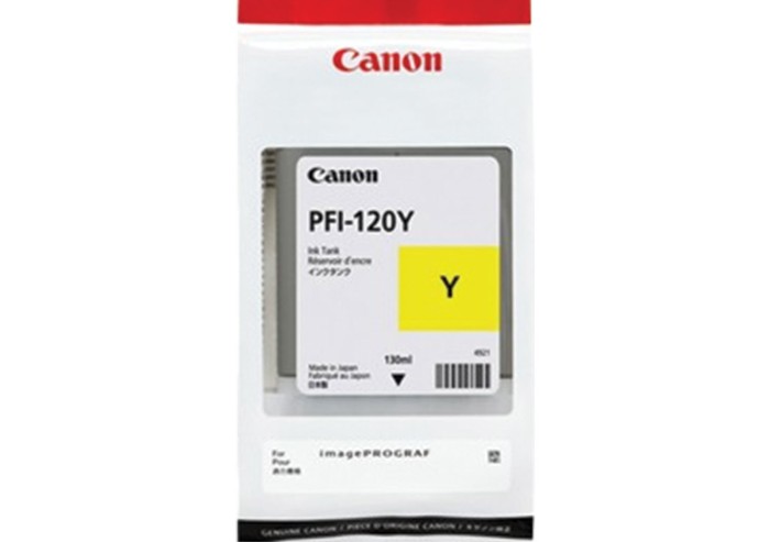 Картридж струйный CANON (PFI-120Y) для imagePROGRAF TM-200/205/300/305, желтый, 130 мл, оригинальный, 2888C001