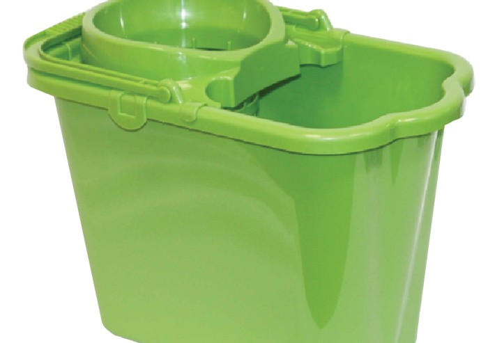 Ведро 9,5 л для уборки КОМПЛЕКТ с ОТЖИМОМ (сетчатый) пластик, зеленое (моп 602584,-585) IDEA, М2421, М 2421