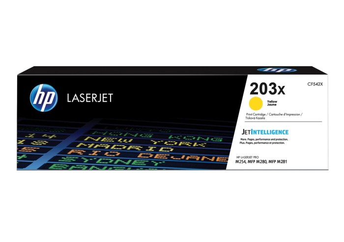 Картридж лазерный HP (CF542X) LaserJet Pro M254/M280/M281, желтый, ресурс 2500 стр., оригинальный