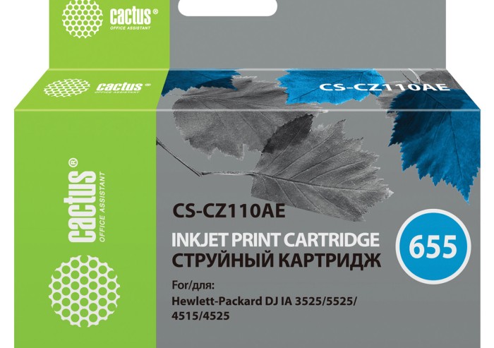 Картридж струйный CACTUS (CS-CZ110AE) для HP Deskjet I3525/5525/4515/4525, голубой