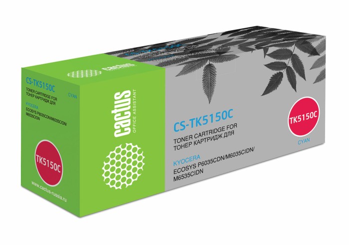 Тонер-картридж CACTUS (CS-TK5150C) для Kyocera Ecosys M6035cidn/P6035cdn, голубой, ресурс 10000 страниц