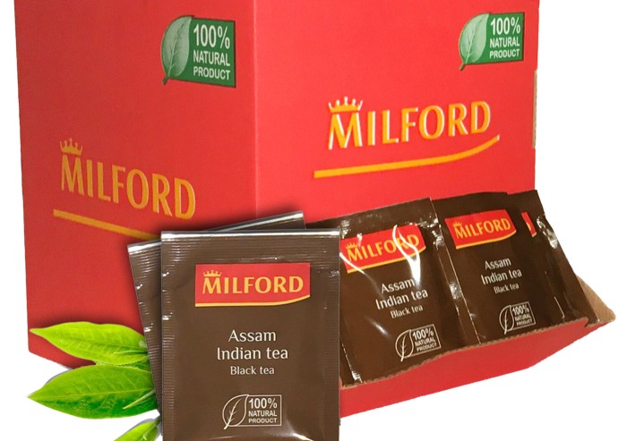 Чай MILFORD "Assam", черный крепкий, 200 пакетиков в конвертах по 2 г, 6989 РК