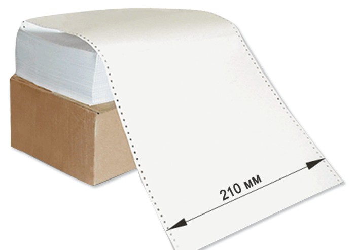 Бумага с неотрывной перфорацией, 210х305 мм (12"), 1500 листов, плотность 65 г/м2, белизна 98%, 350011