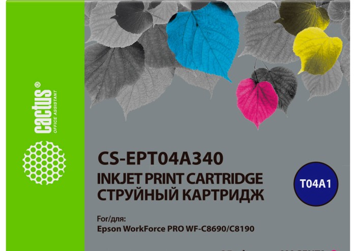 Картридж струйный CACTUS (CS-EPT04A340) для Epson WorkForce Pro WF-C8190 / WF-C8690, пурпурный, 85 мл