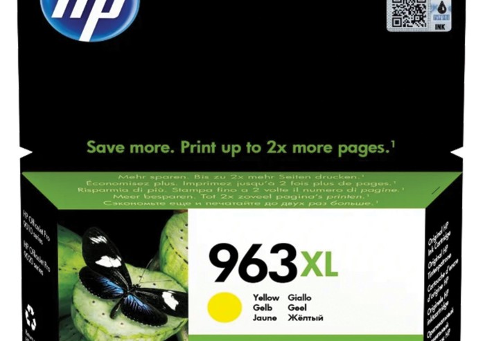 Картридж струйный HP (3JA29AE) для HP OfficeJet Pro 9010/9013/9020/9023, №963XL желтый, ресурс 1600 страниц