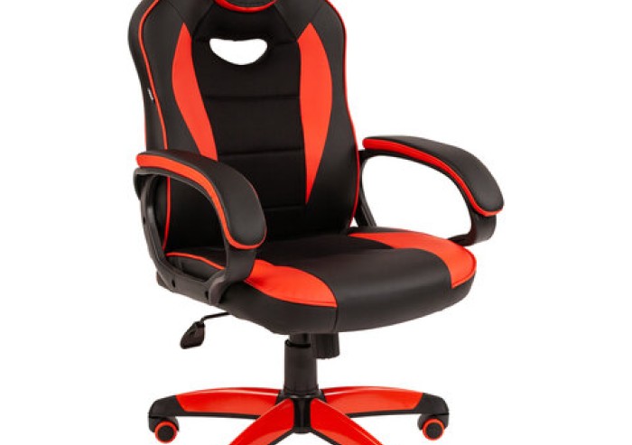 Кресло компьютерное BRABIX "Blaze GM-162", TW/экокожа, черное/красное, 532580, 7083508