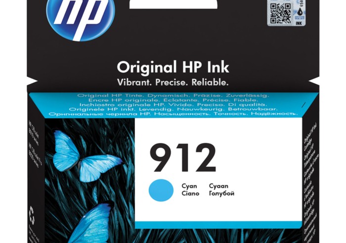 Картридж струйный HP (3YL77AE) для HP OfficeJet Pro 8023, №912 голубой, ресурс 315 страниц, оригинальный