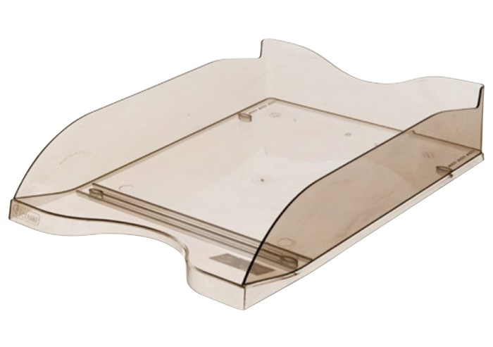 Лоток горизонтальный для бумаг СТАММ "Люкс", А4 (350х255х70 мм), тонированный коричневый, ЛТ67