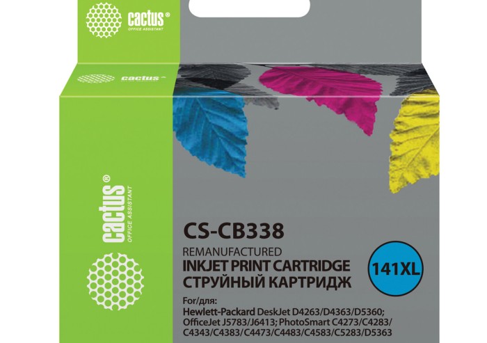 Картридж струйный CACTUS (CS-CB338) для HP OfficeJet J5700/Deskjet D4200, цветной