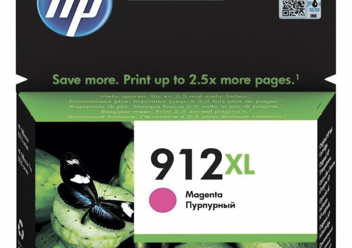 Картридж струйный HP (3YL82A) для HP OfficeJet Pro 8023, №912XL пурпурный, ресурс 825 страниц, оригинальный
