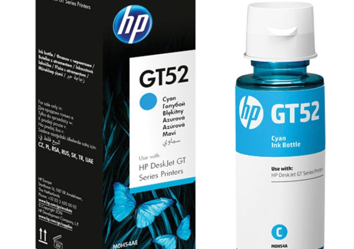 Чернила HP GT52 (M0H54AE) для InkTank 315/410/415, SmartTank 500/515/615 голубые, ресурс 8000 страниц, оригинальные