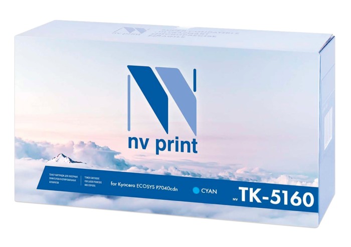 Тонер-картридж NV PRINT (NV-TK-5160C) для KYOCERA ECOSYS P7040cdn, голубой, ресурс 12000 стр.
