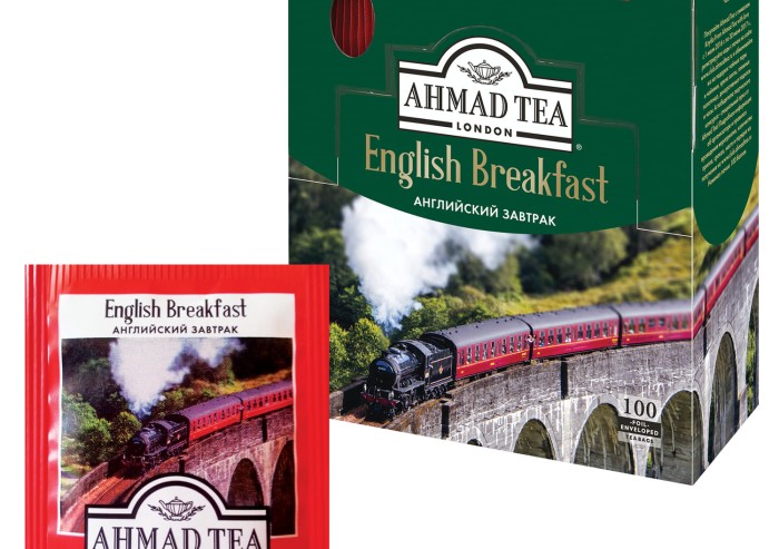 Чай AHMAD (Ахмад) "English Breakfast", черный, 100 пакетиков по 2 г, 600i-08
