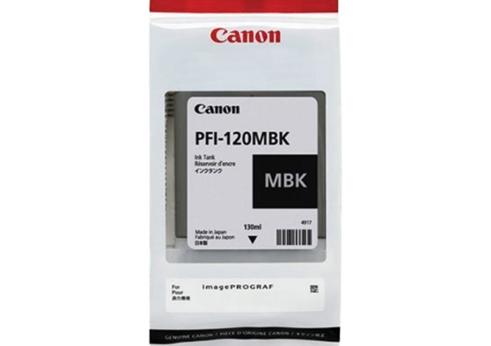 Картридж струйный CANON (PFI-120MBK) для imagePROGRAF TM-200/205/300/305, матовый черный, 130 мл, оригинальный, 2884C001