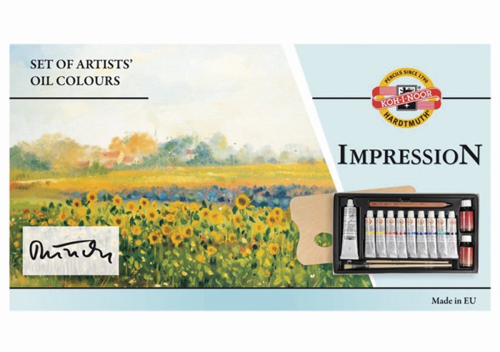 Краски масляные художественные KOH-I-NOOR "Impression", 9 цветов по 16 мл, белила 40 мл, 16160300000